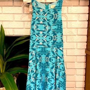 Fun Turquoise Sleeveless Dress w/ Zip Racer Back